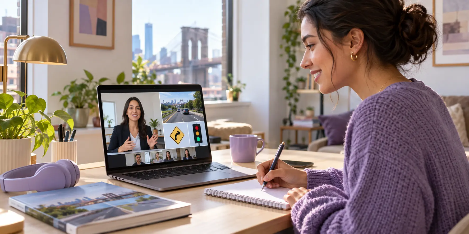 Student taking the live Amethyst 5-Hour Pre-Licensing Course online