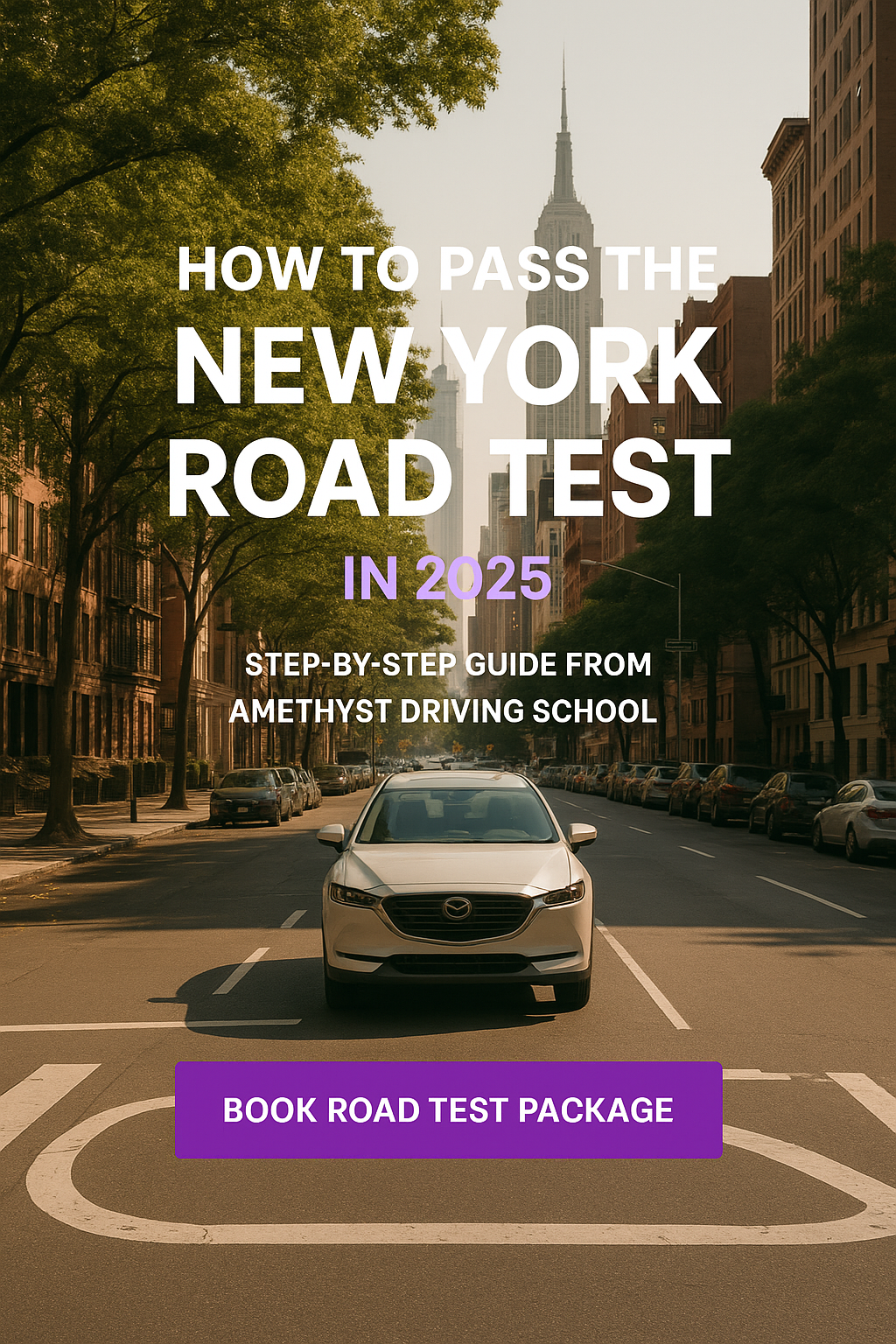 Car on New York street ready for road test